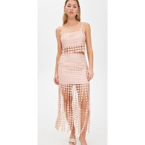 SAYLOR  ELIE Two-Piece Set Crop Top Maxi Skirt Blush Pink Size‎ L NWT